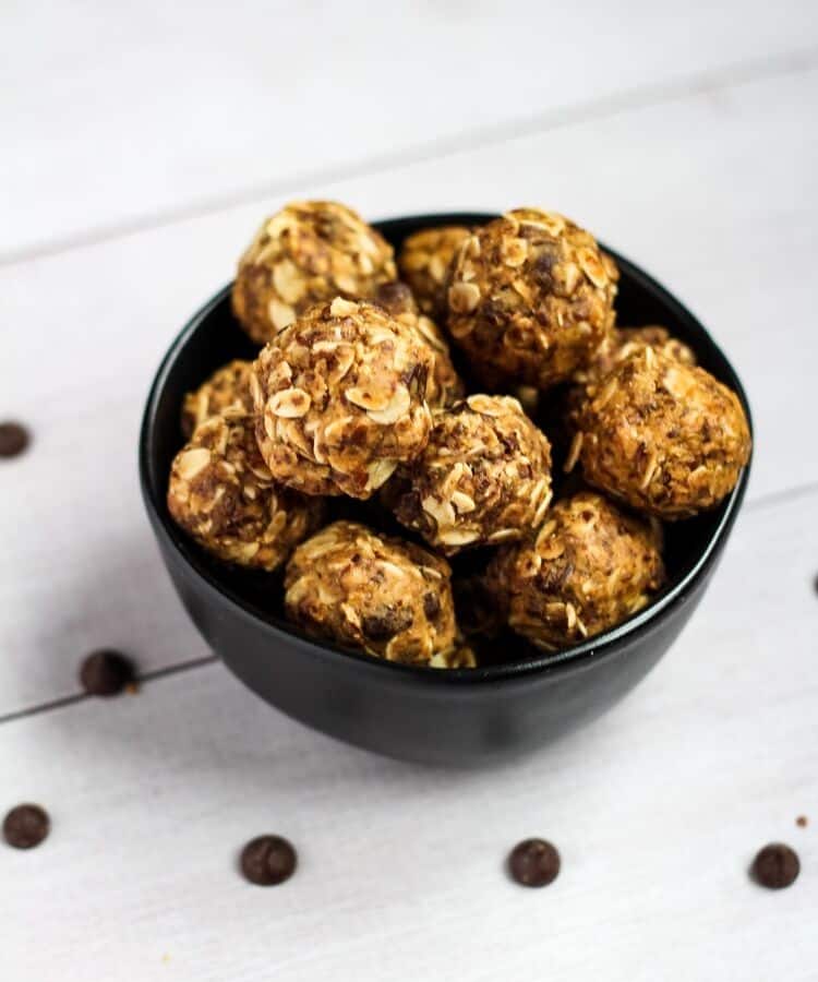 vegan protein balls and chocolate chips