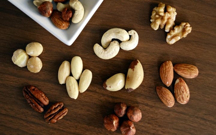 assorted nuts on table
