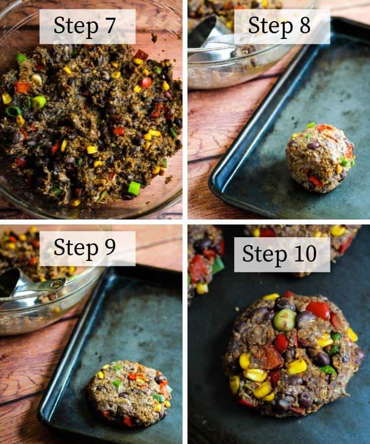how to make black bean quinoa burgers step by step