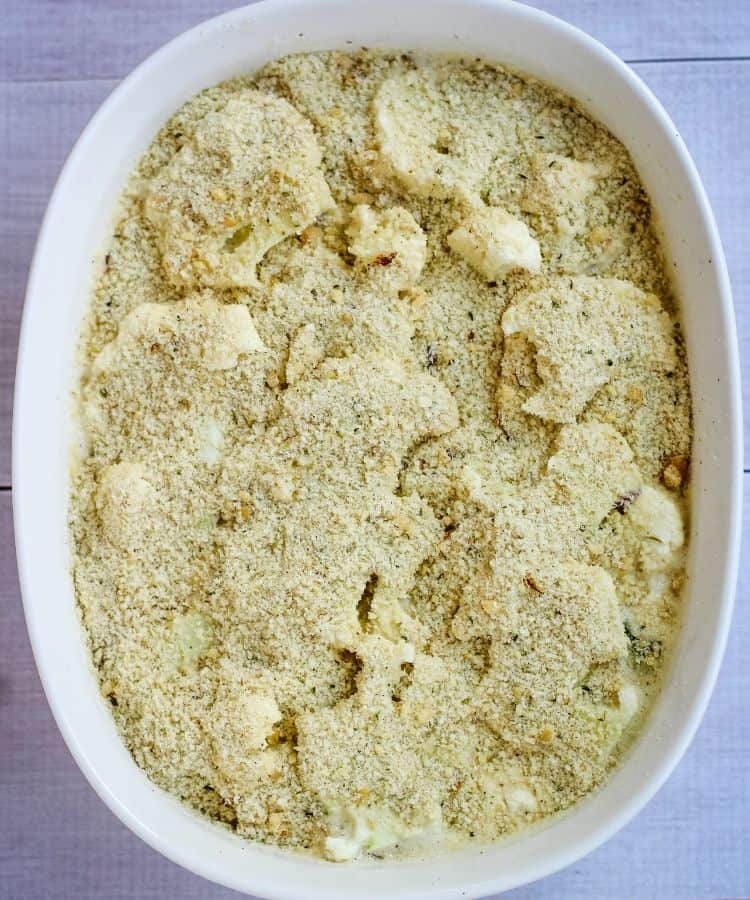 casserole with breadcrumbs