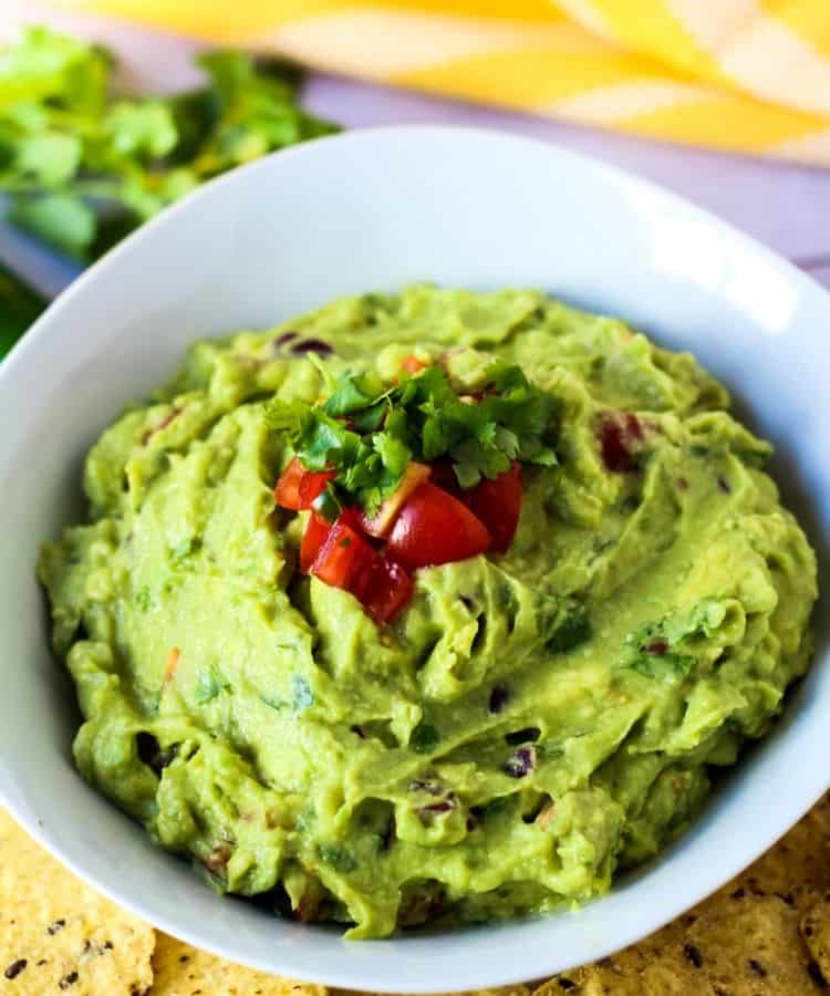 traditional guacamole in a bowl