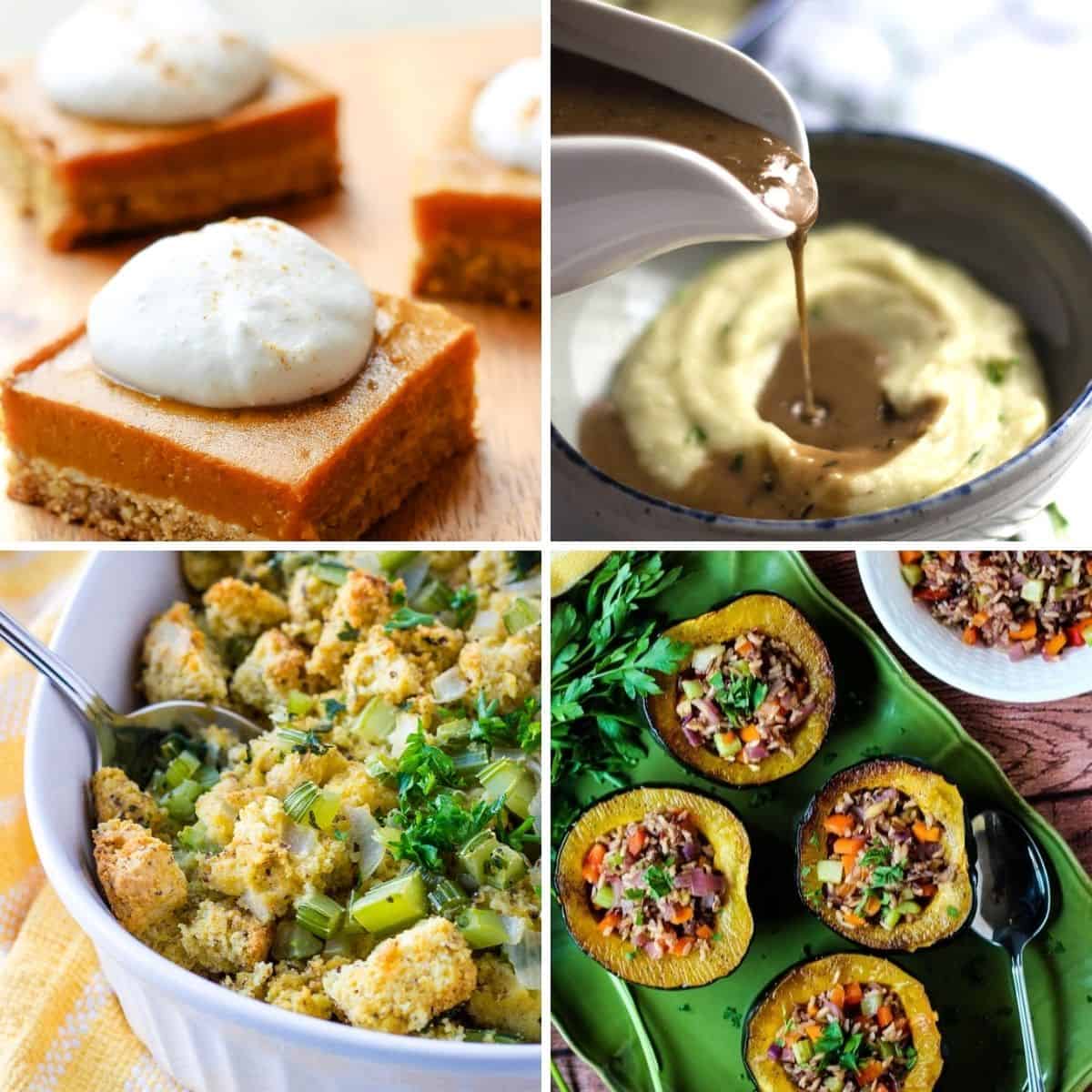 vegan thanksgiving recipes collage