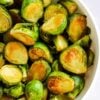 soy sauce brussel sprouts in bowl