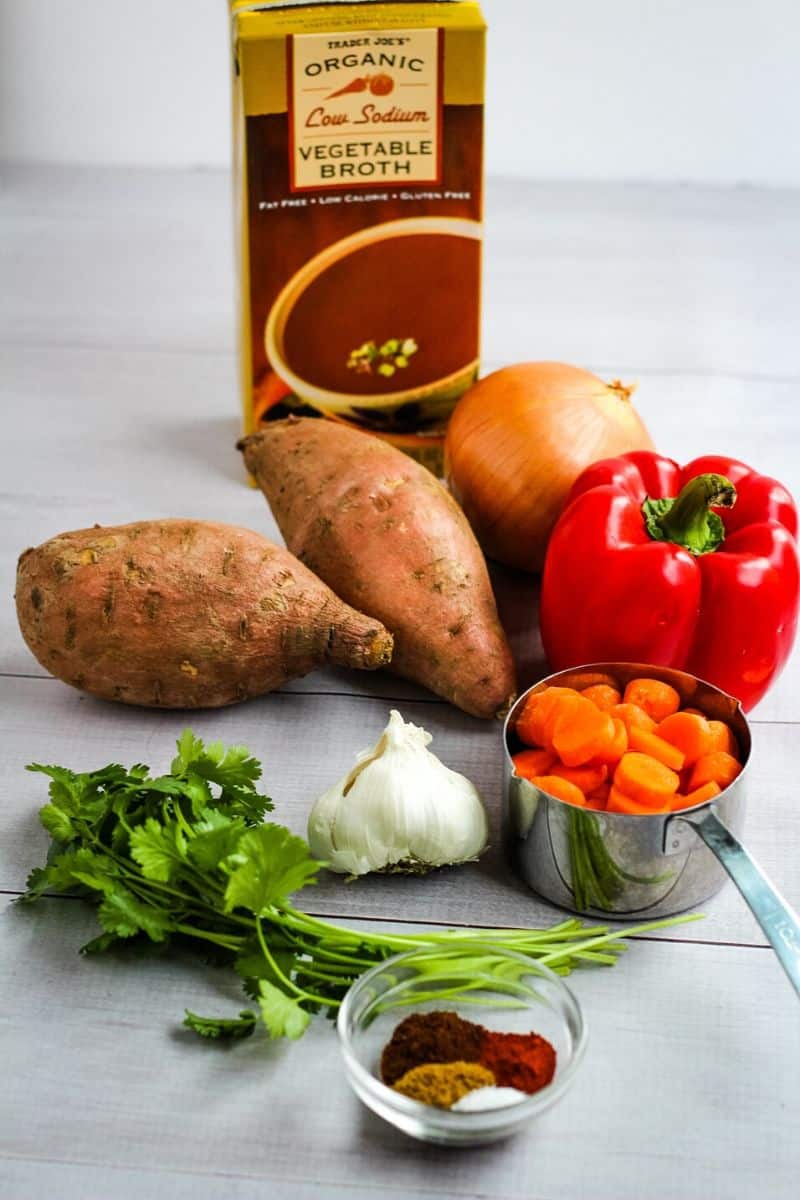 sweet potato and red pepper soup ingredients