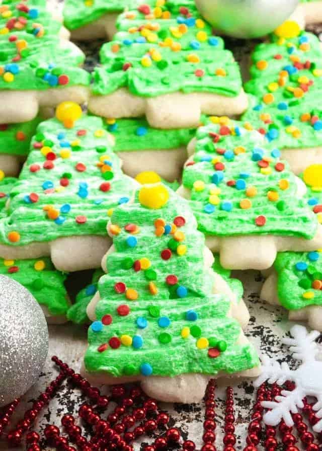 vegan sugar cookies but into christmas trees