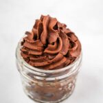chocolate vegan frosting in a cup