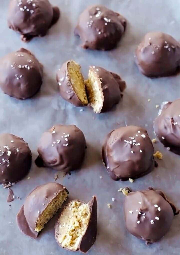 chocolate covered peanut butter bites