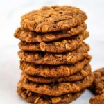 vegan oatmeal cookies in a stack