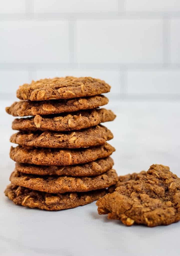 oatmeal cookies in a stack