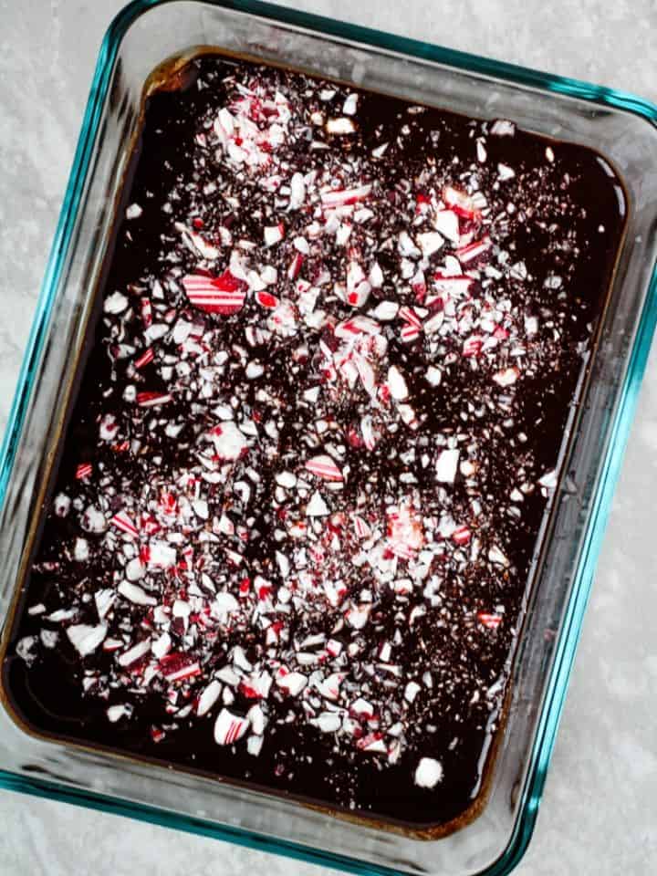 dark chocolate and candy canes