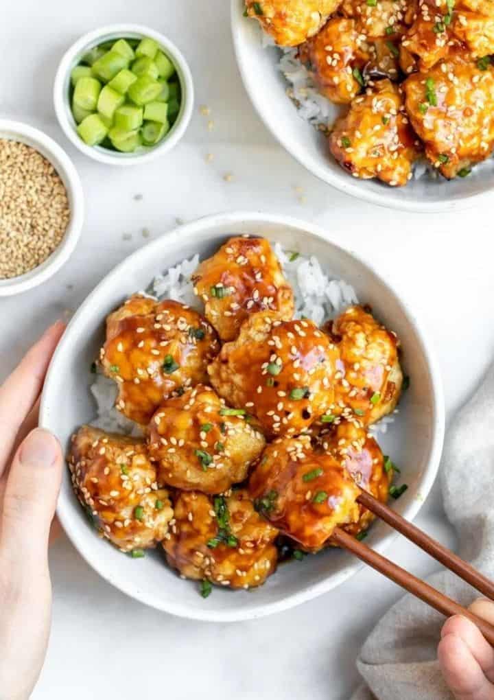 vegan sesame cauliflower