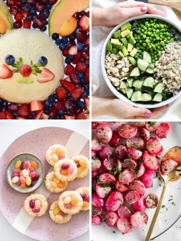 Vegan easter recipes collage.