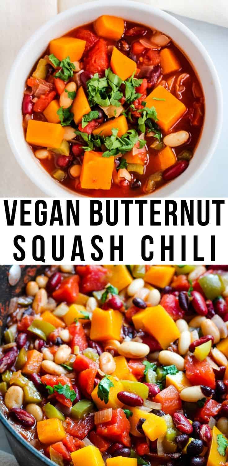 Vegan Butternut Squash Chili with Beans - Keeping the Peas