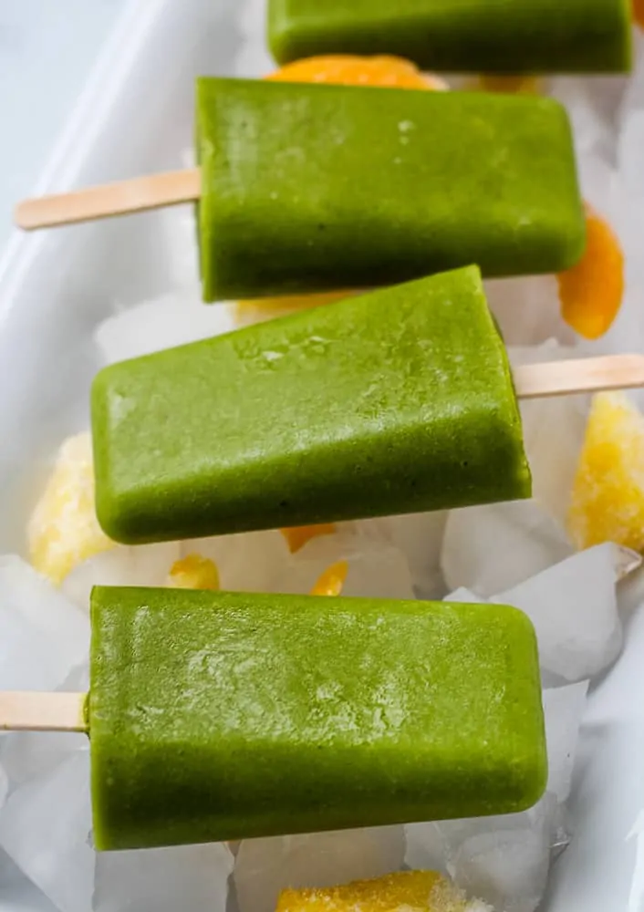 Mango Spinach Popsicles