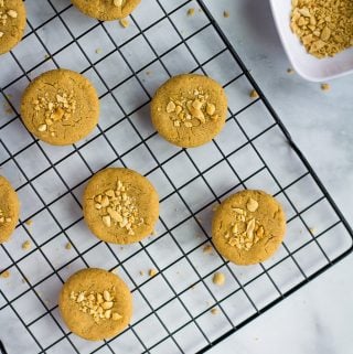 chickpea cookies on cooling rack