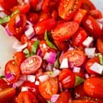Italian tomato salad close up