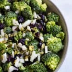 vegan broccoli salad overhead