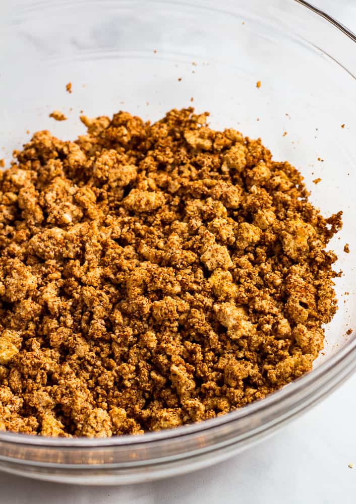 tofu crumbles covered in spices