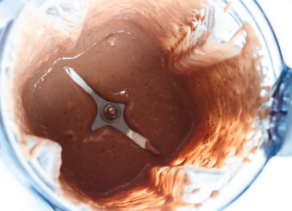 chocolate smoothie blended in blender