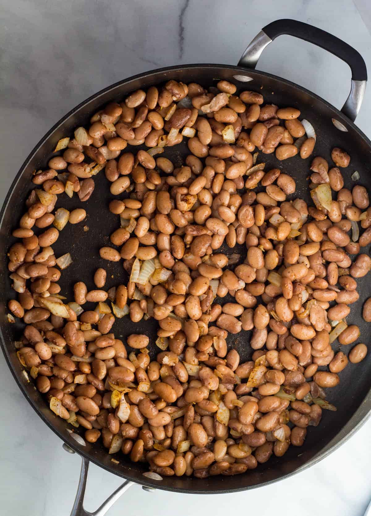 pinto beans in skillet