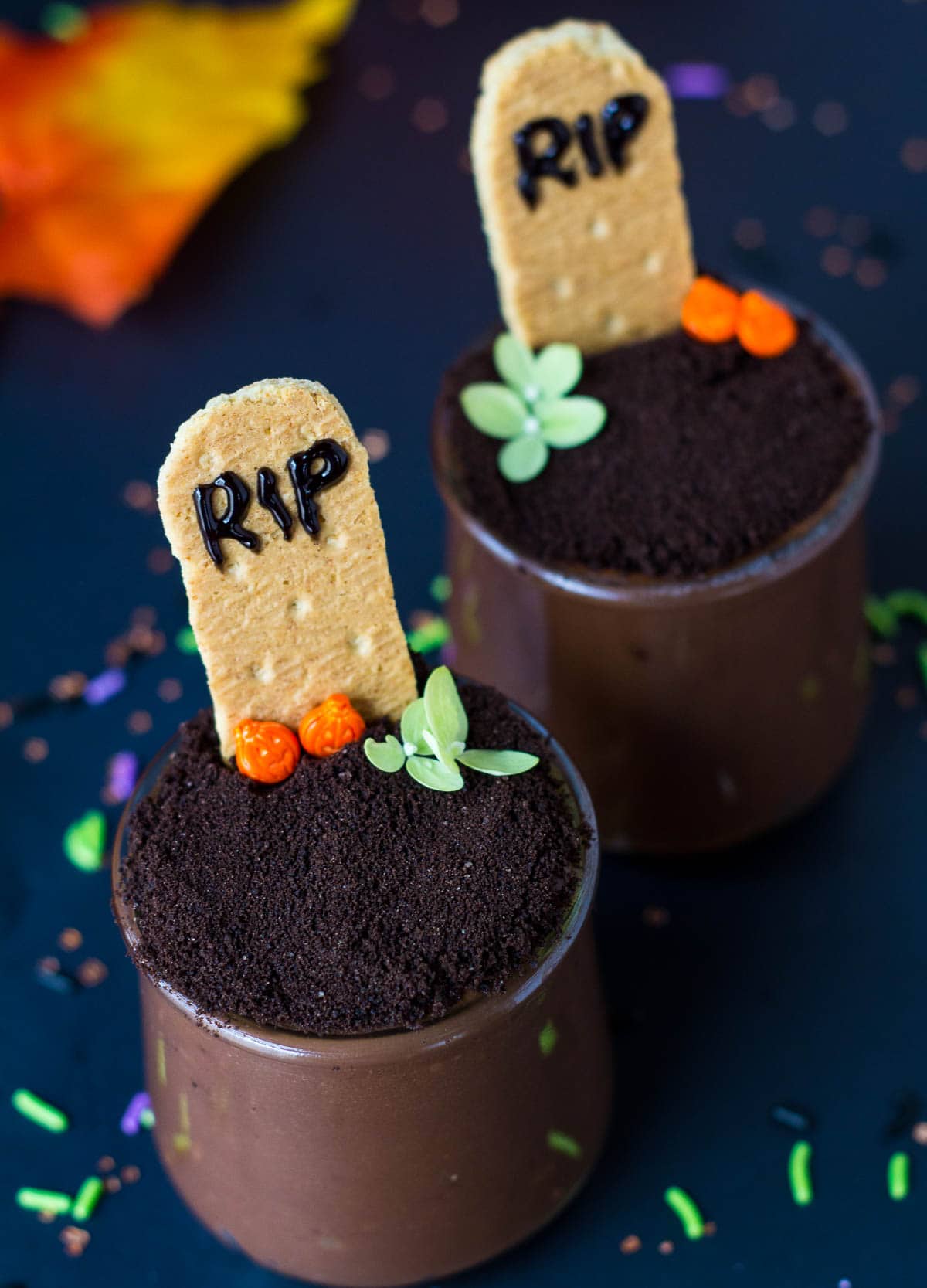 vegan graveyard pudding cups