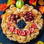 pumpkin face fruit tray with oranges