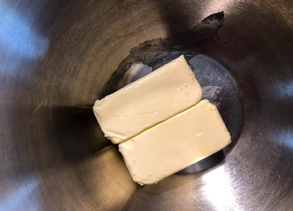 vegan butter in mixing bowl