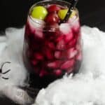Red drink with grapes.