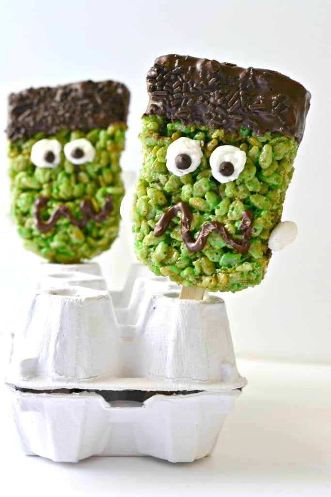 Cute Frankenstein's monster rice krispie treats..