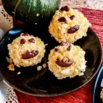 Risotto balls in the shape of jack'o lanterns.
