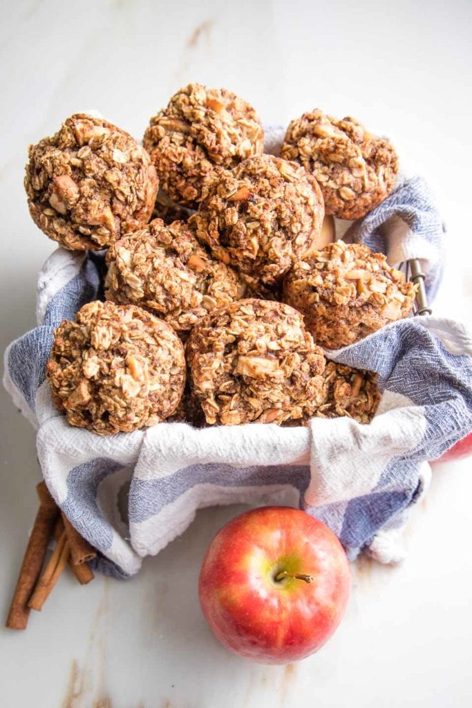basket of apple muffins