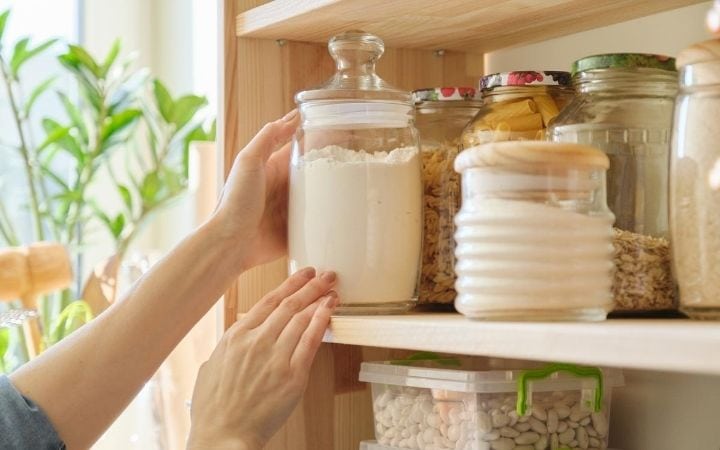 containers filled with various food for vegan prep meals