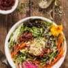 colorful vegan salad recipe with hummus
