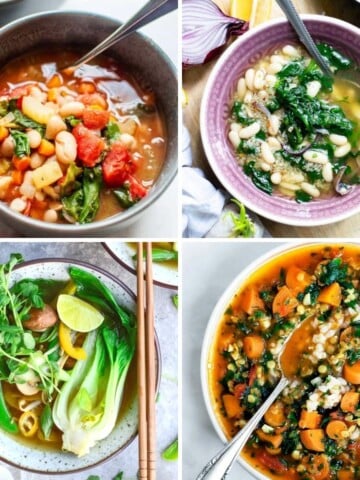 vegan soup recipes collage