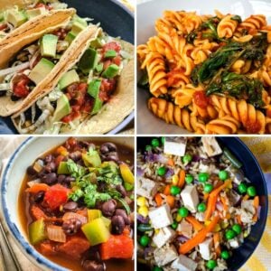 lazy vegan recipes collage