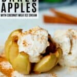 baked apples with ice cream