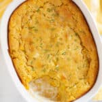 vegan corn casserole in baking dish