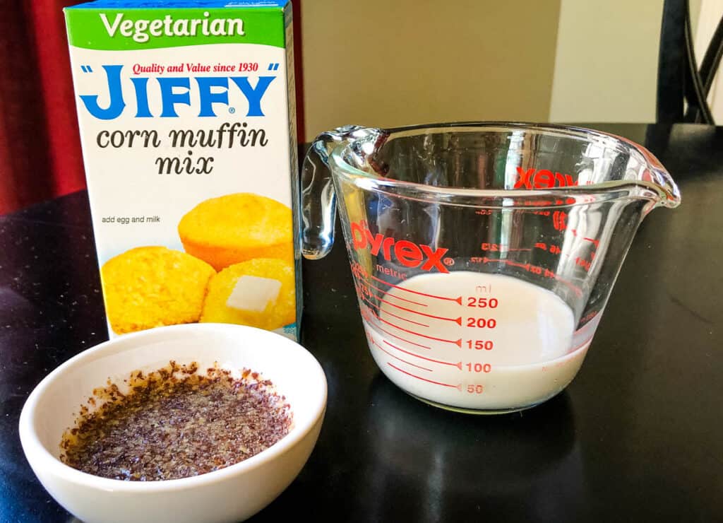 ingredients for vegan cornbread muffins
