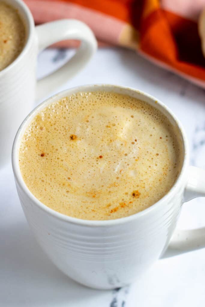 pumpkin spice latte with foamy top
