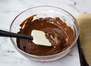 melted chocolate in glass bowl