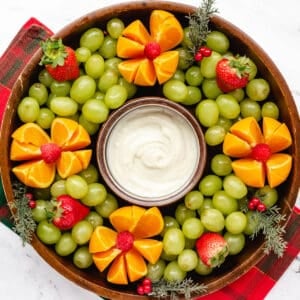 Christmas wreath fruit platter