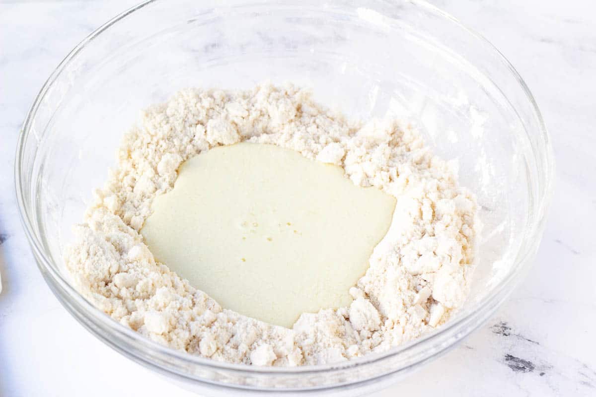 flour and milk in bowl