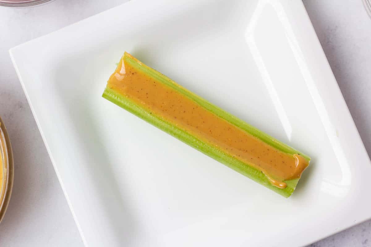 peanut butter spread on celery