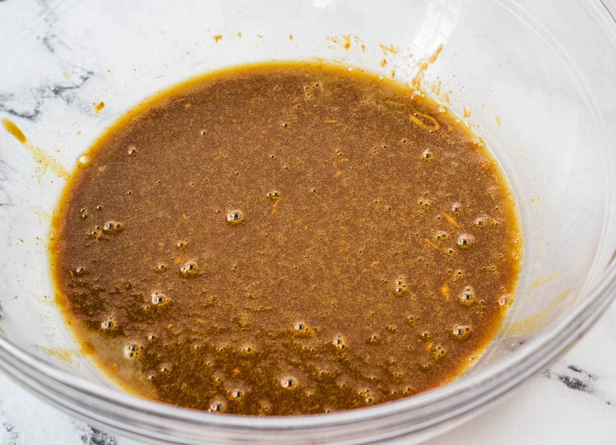 Almond butter, almond milk, and molasses blended together.