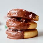 vegan shortbread cookies dipped in chocolate
