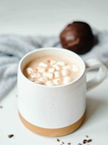 Hot chocolate with hot chocolate bomb.