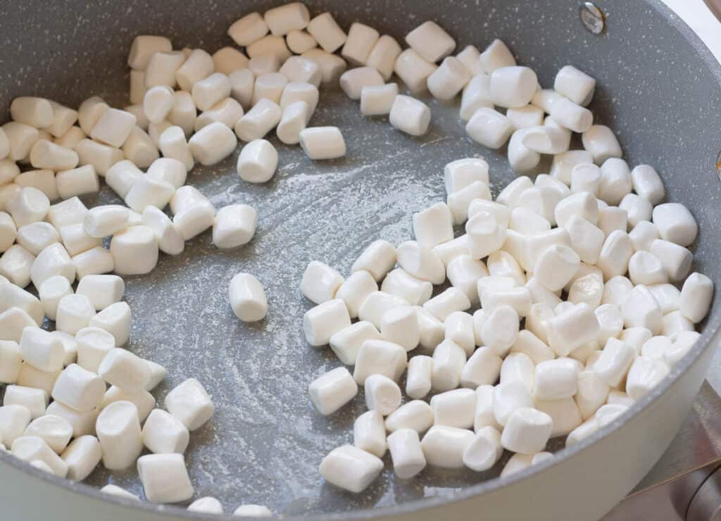 marshmallows and butter in pan