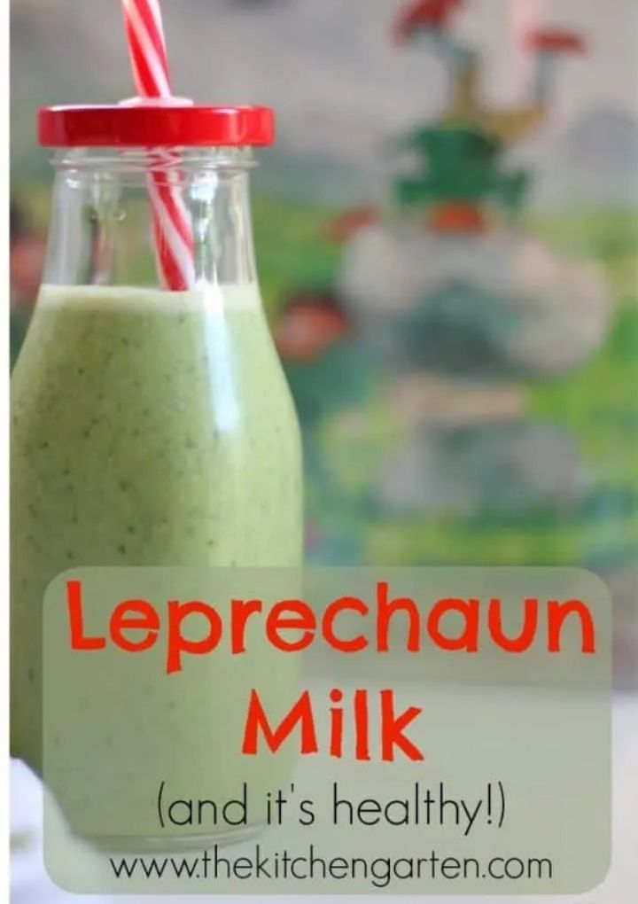 green milk in bottle