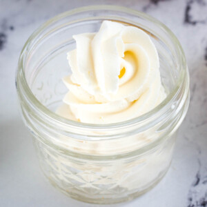 vegan buttercream frosting in jar