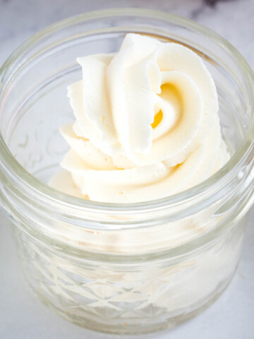 vegan buttercream frosting in jar